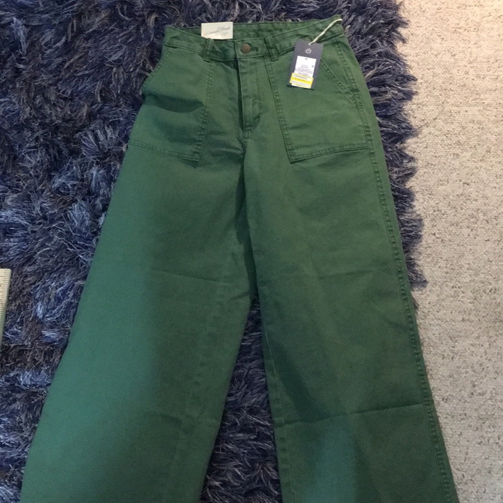 Green pants.